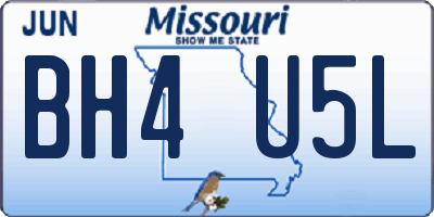 MO license plate BH4U5L