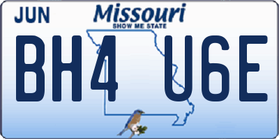 MO license plate BH4U6E