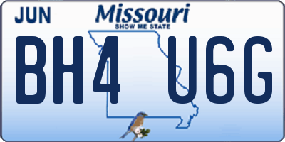MO license plate BH4U6G