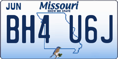 MO license plate BH4U6J