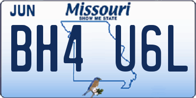 MO license plate BH4U6L