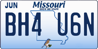MO license plate BH4U6N