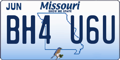 MO license plate BH4U6U