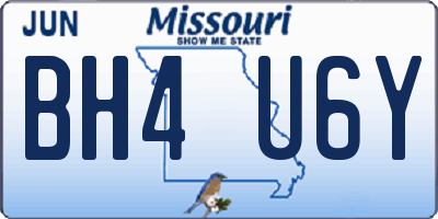 MO license plate BH4U6Y