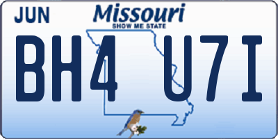 MO license plate BH4U7I