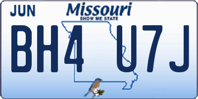 MO license plate BH4U7J