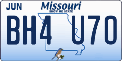 MO license plate BH4U7O