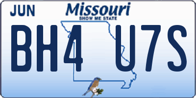 MO license plate BH4U7S