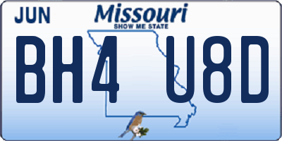 MO license plate BH4U8D
