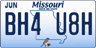 MO license plate BH4U8H