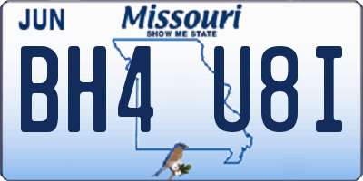 MO license plate BH4U8I