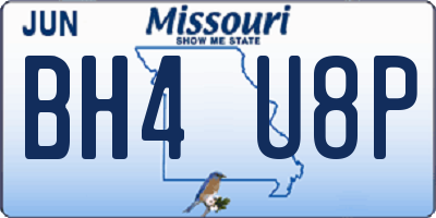 MO license plate BH4U8P