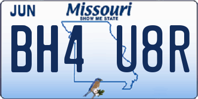 MO license plate BH4U8R