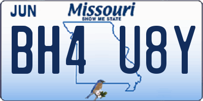MO license plate BH4U8Y