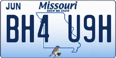 MO license plate BH4U9H