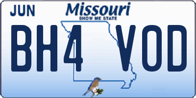 MO license plate BH4V0D