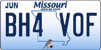 MO license plate BH4V0F