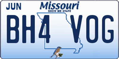MO license plate BH4V0G