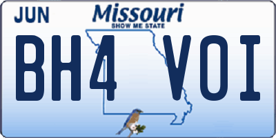 MO license plate BH4V0I