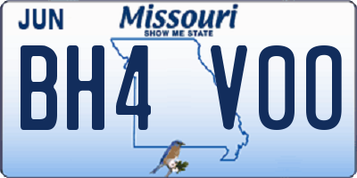 MO license plate BH4V0O