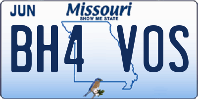 MO license plate BH4V0S