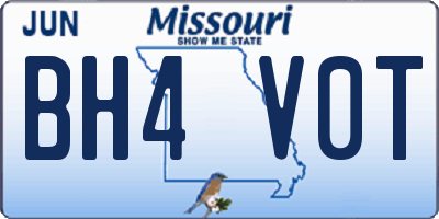 MO license plate BH4V0T