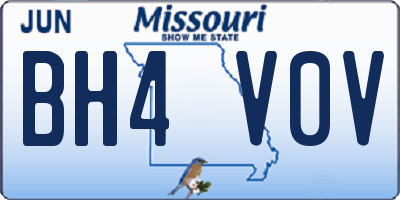 MO license plate BH4V0V