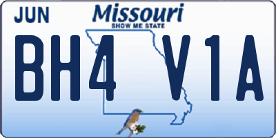 MO license plate BH4V1A