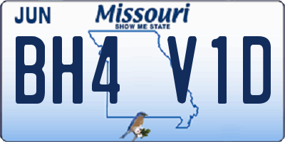 MO license plate BH4V1D