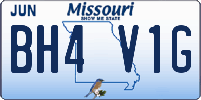 MO license plate BH4V1G