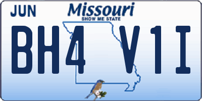 MO license plate BH4V1I