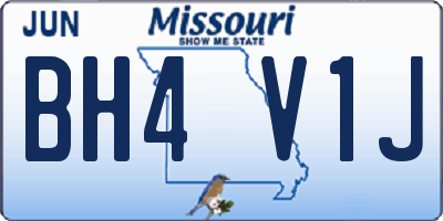 MO license plate BH4V1J