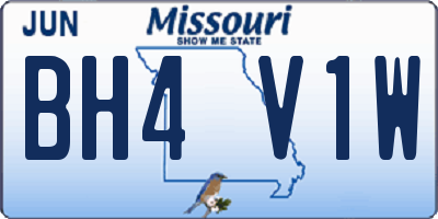 MO license plate BH4V1W