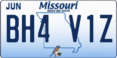 MO license plate BH4V1Z