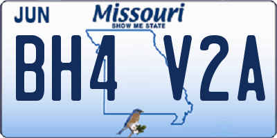 MO license plate BH4V2A