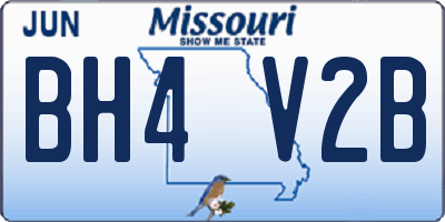 MO license plate BH4V2B