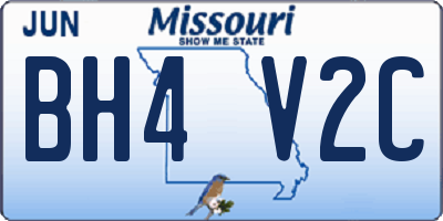 MO license plate BH4V2C