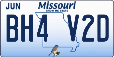 MO license plate BH4V2D