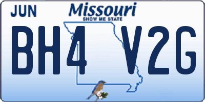 MO license plate BH4V2G