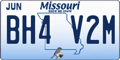 MO license plate BH4V2M