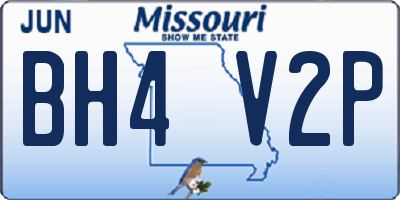 MO license plate BH4V2P