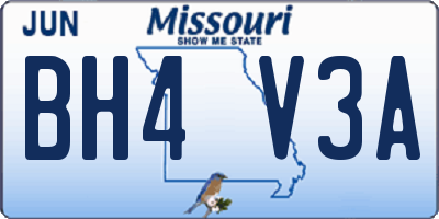 MO license plate BH4V3A