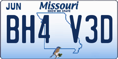 MO license plate BH4V3D