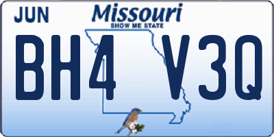 MO license plate BH4V3Q