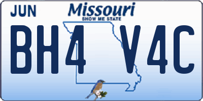 MO license plate BH4V4C