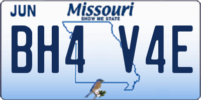 MO license plate BH4V4E