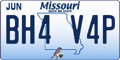 MO license plate BH4V4P