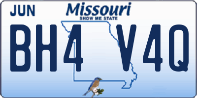 MO license plate BH4V4Q