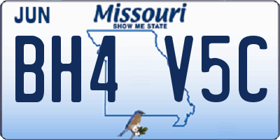 MO license plate BH4V5C