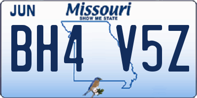 MO license plate BH4V5Z